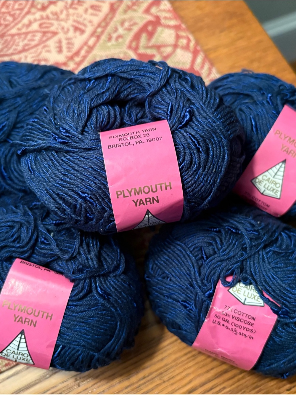 Plymouth Yarn Deep Navy Cotton Blend Skeins ( x 5 Skeins )